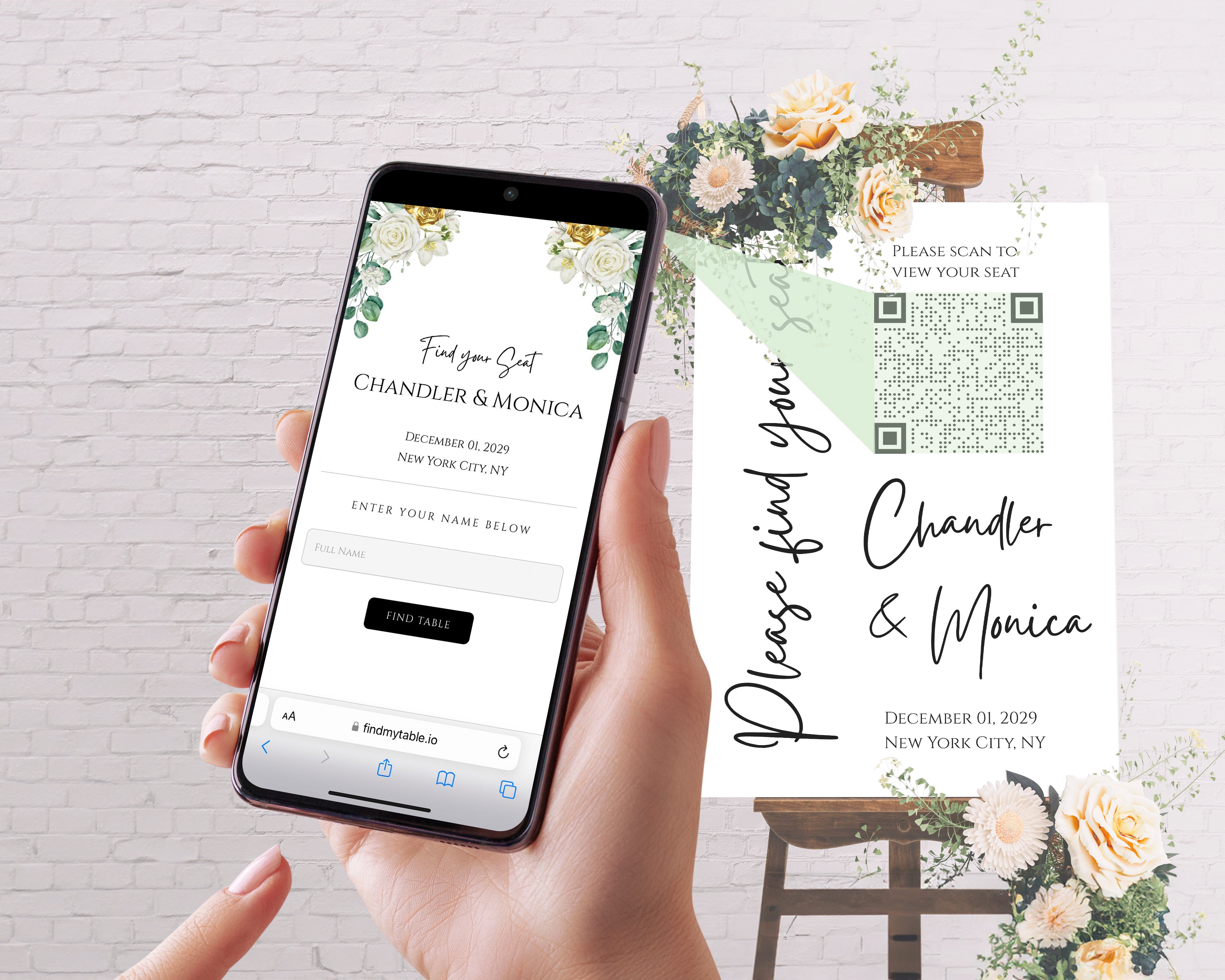 Digital Seating Chart | Scan QR Code to Find your Seat
